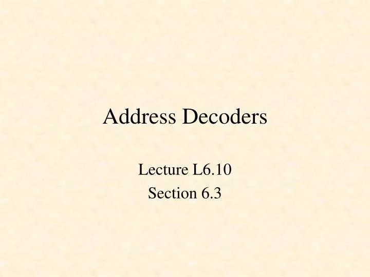 address decoders