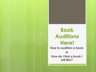 Book Auditions Here!