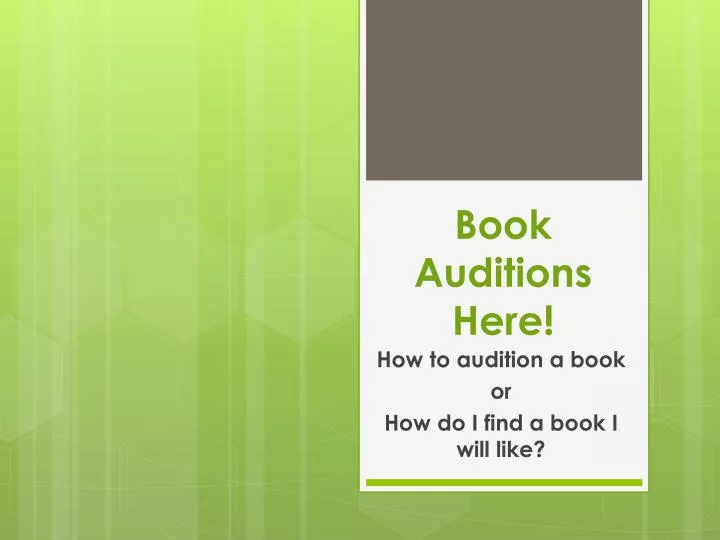 book auditions here