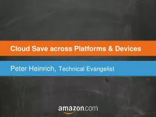 Cloud Save across Platforms &amp; Devices