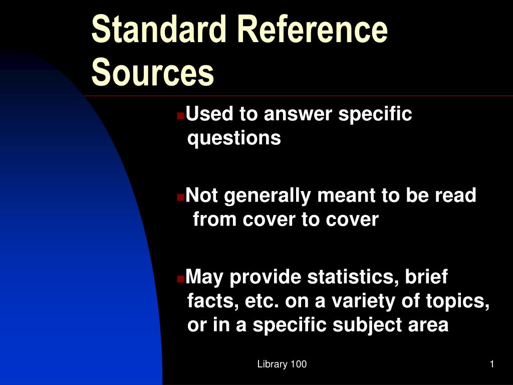 PPT - Standard Reference Sources PowerPoint Presentation, free download ...