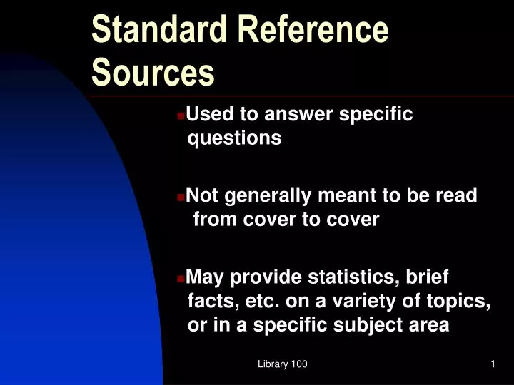 standard reference sources