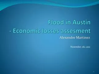 Flood in Austin - Economic losses assesment