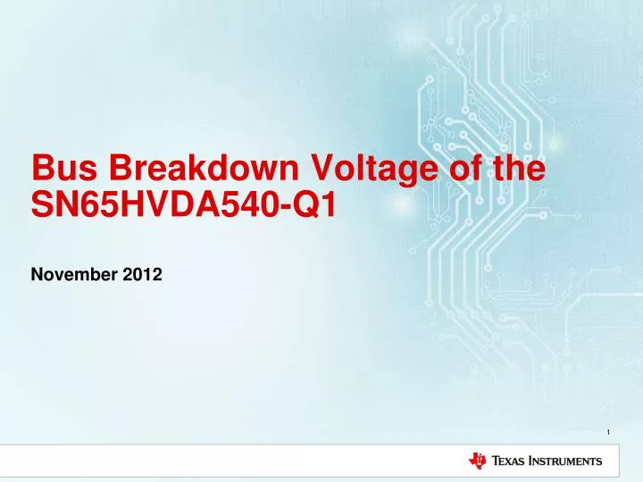 bus breakdown voltage of the sn65hvda540 q1