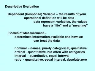 Descriptive Evaluation