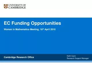 EC Funding Opportunities