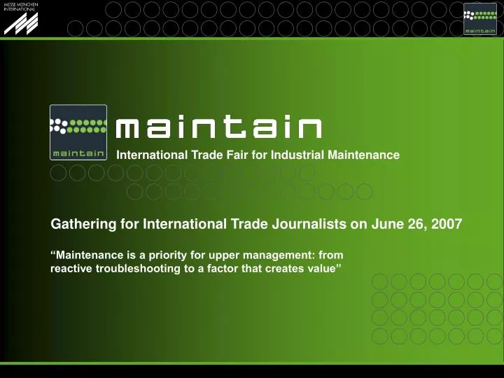 international trade fair for industrial maintenance