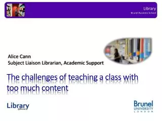 The challenges of teaching a class with too much content
