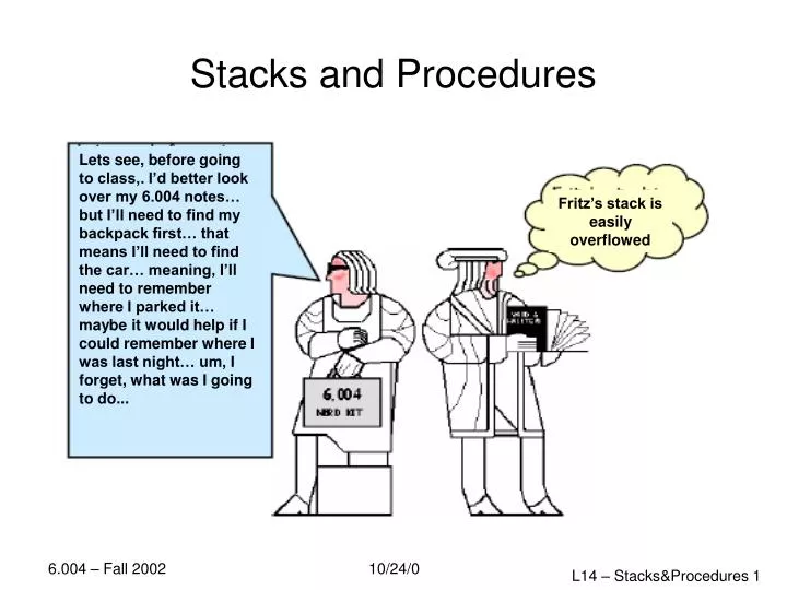 stacks and procedures