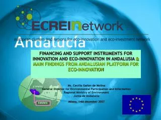 FINANCING AND SUPPORT INSTRUMENTS FOR INNOVATION AND ECO-INNOVATION IN ANDALUSIA &amp;