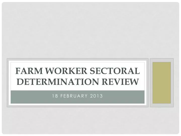 farm worker sectoral determination review