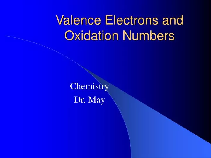 valence electrons and oxidation numbers