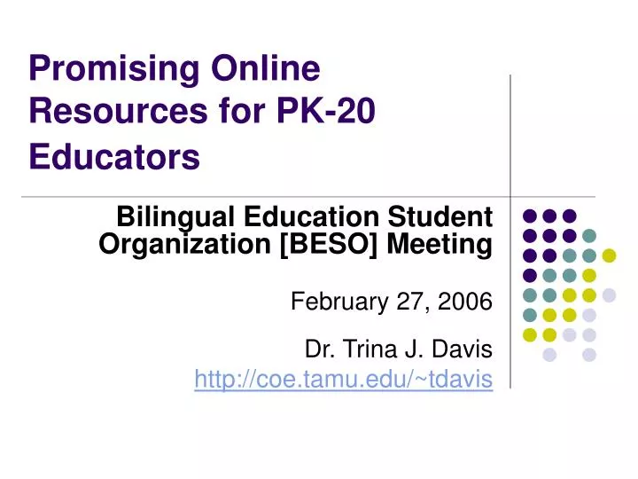 promising online resources for pk 20 educators