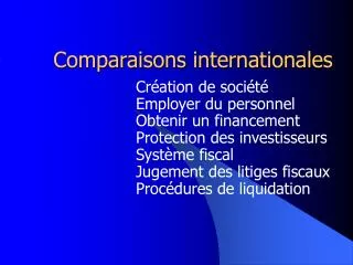 comparaisons internationales