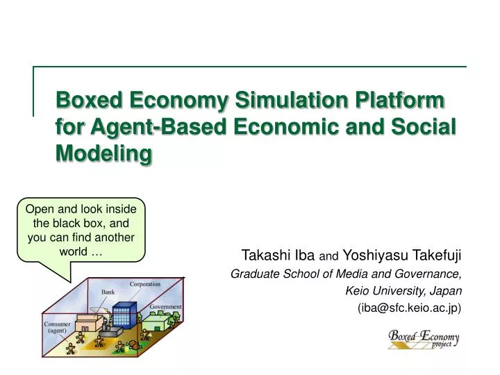 boxed economy simulation platform for agent based economic and social modeling