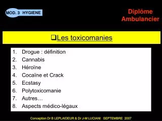 les toxicomanies