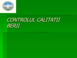 controlul calitatii berii