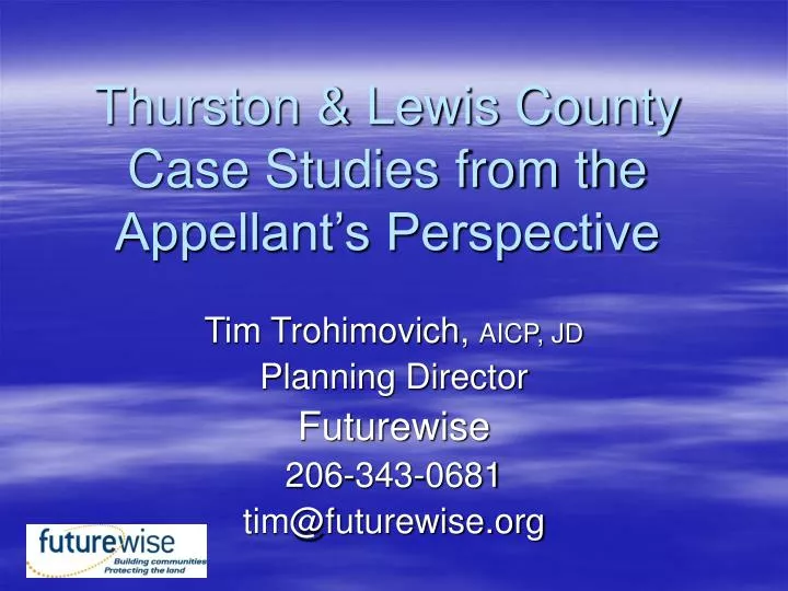 thurston lewis county case studies from the appellant s perspective