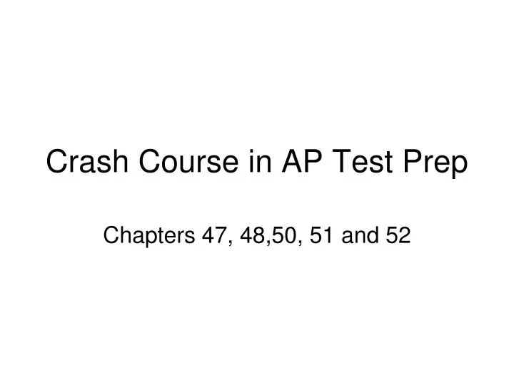 crash course in ap test prep