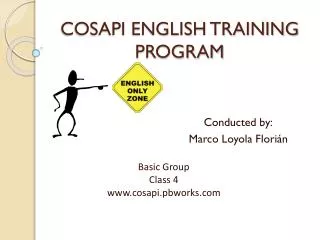 COSAPI ENGLISH TRAINING PROGRAM