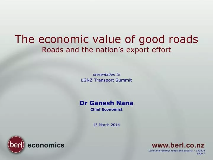 the economic value of good roads roads and the nation s export effort