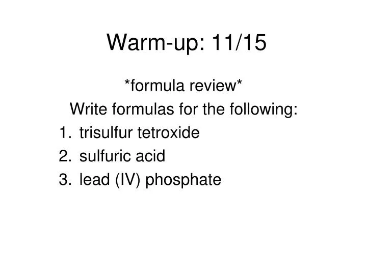warm up 11 15