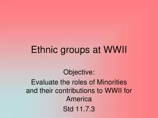 Ethnic groups at WWII
