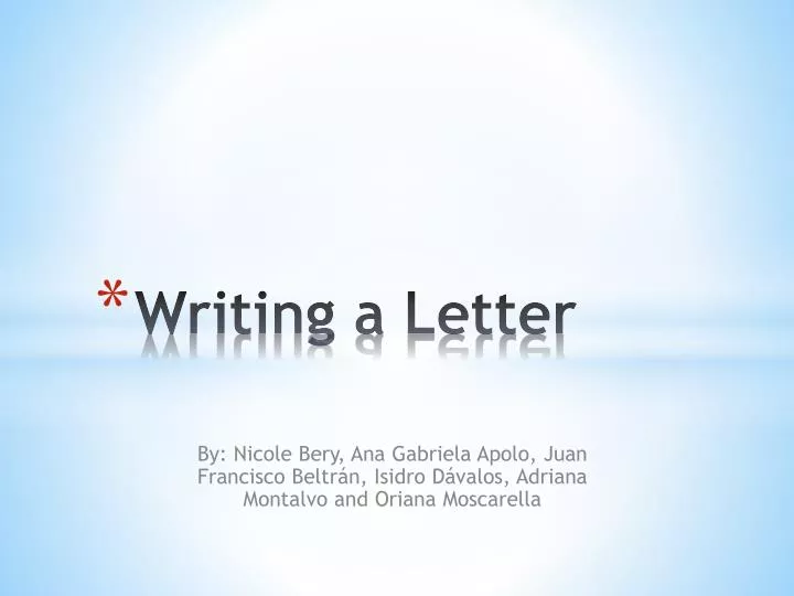writing a letter