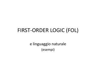 first order logic fol
