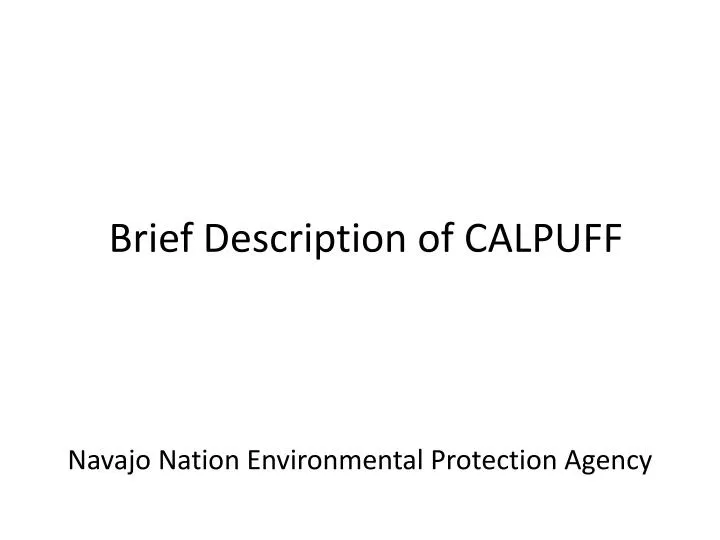 brief description of calpuff