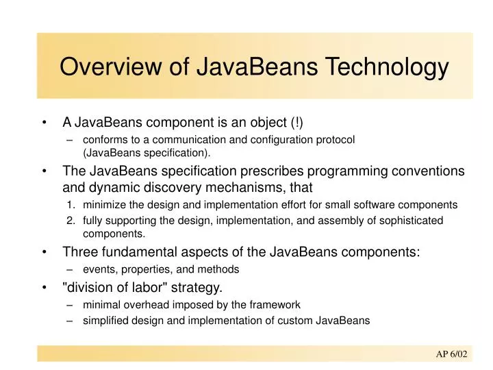 overview of javabeans technology