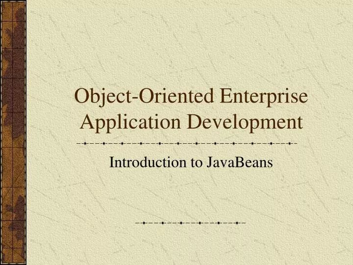 object oriented enterprise application development