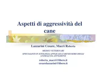 aspetti di aggressivit del cane