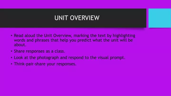 unit overview