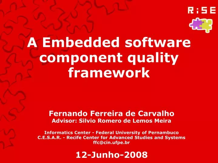 a embedded software component quality framework