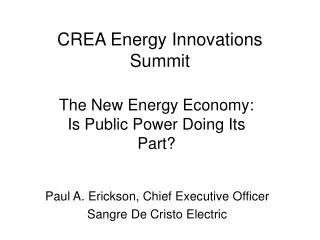 CREA Energy Innovations Summit