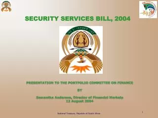SECURITY SERVICES BILL, 2004