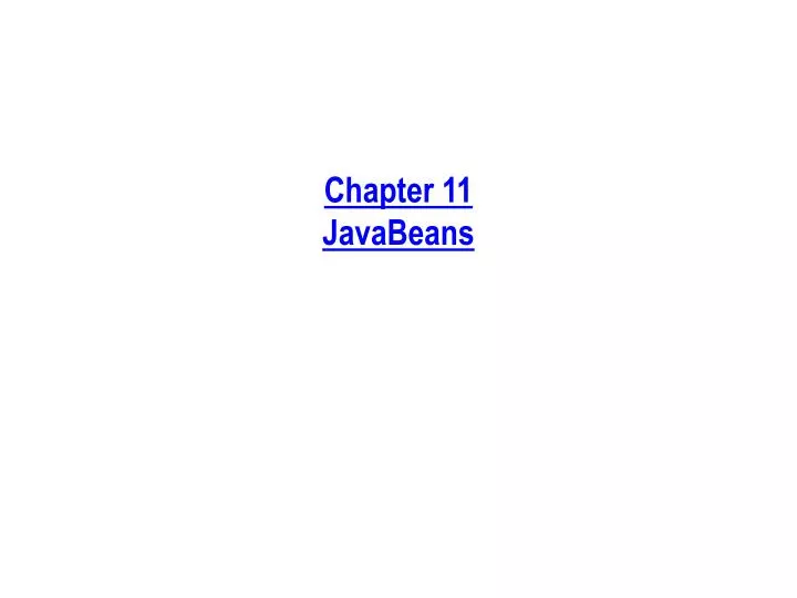chapter 11 javabeans