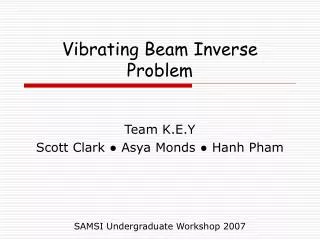 Vibrating Beam Inverse Problem