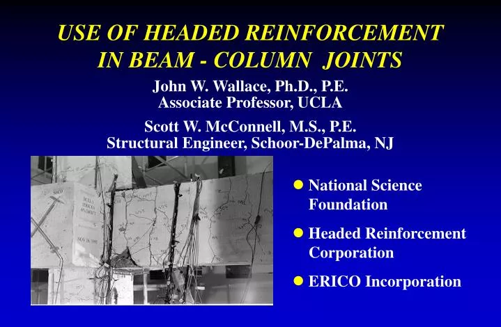 use of headed reinforcement in beam column joints