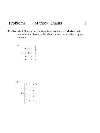 Problems Markov Chains 1
