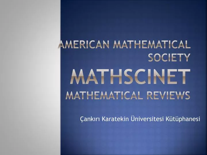 american mathematical society mathscinet mathematical reviews