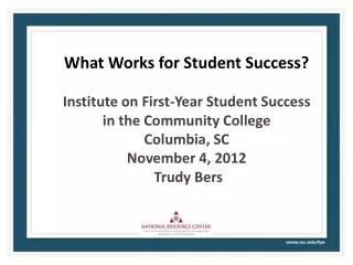 What Works for Student Success?