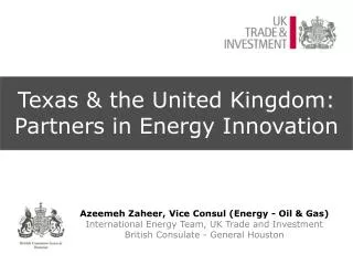 Texas &amp; the United Kingdom: Partners in Energy Innovation