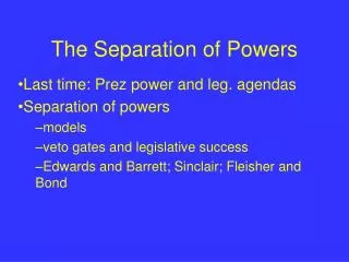 the separation of powers