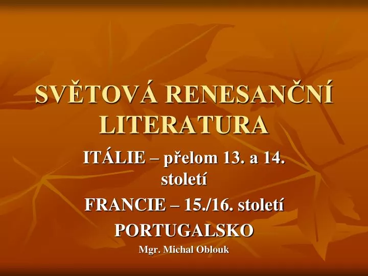 sv tov renesan n literatura