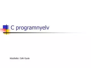 c programnyelv