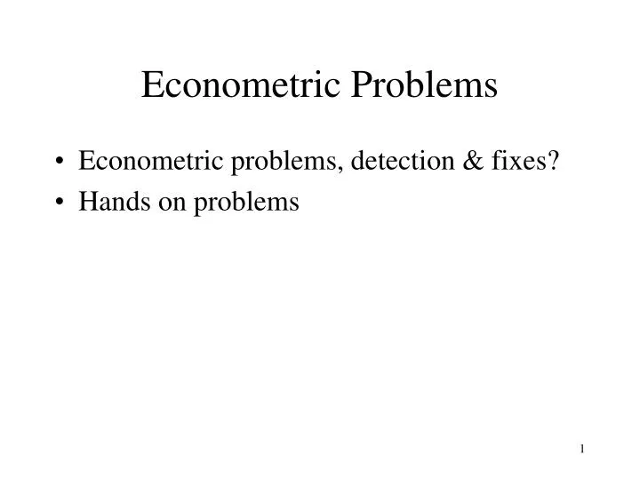 econometric problems