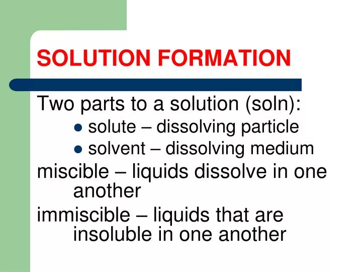 solution formation