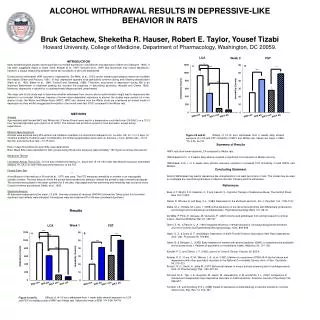 ALCOHOL WITHDRAWAL RESULTS IN DEPRESSIVE-LIKE BEHAVIOR IN RATS
